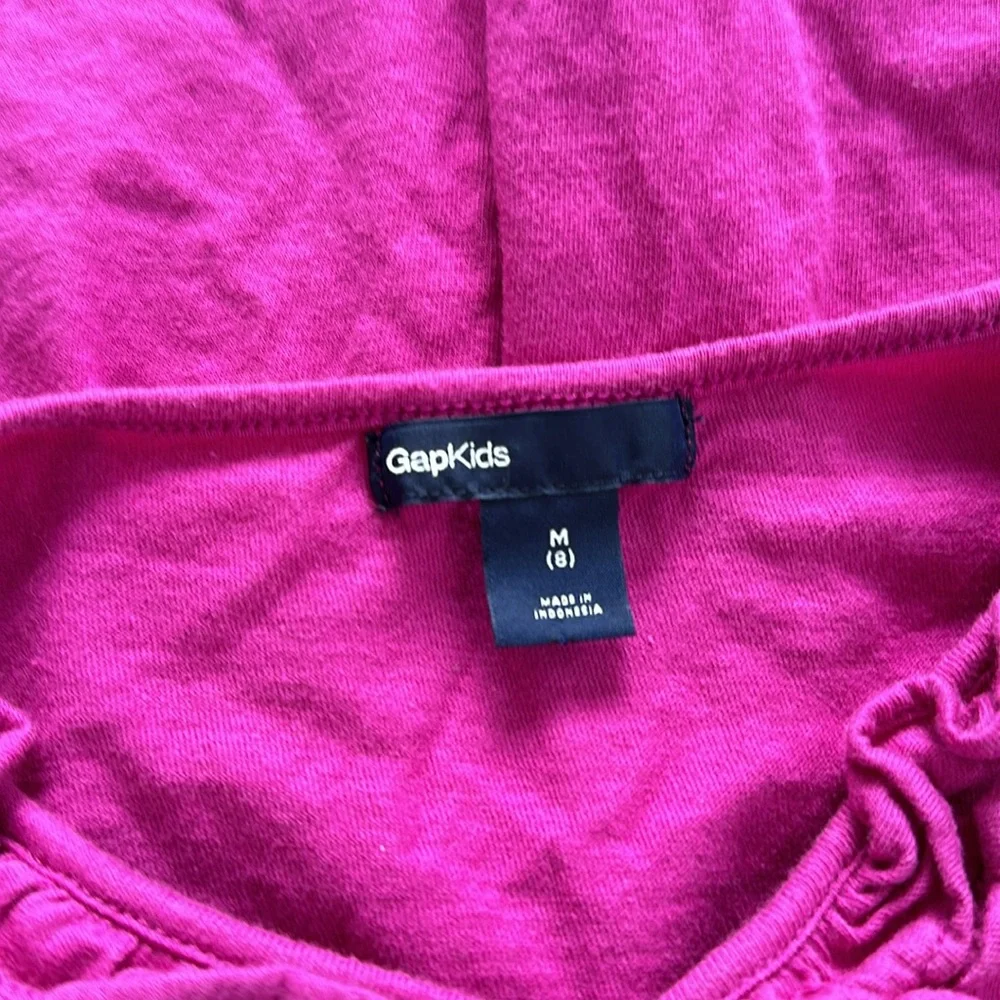 Gap Kids Girls Magenta pink Smocked Short Sleeve T-shirt Size 8